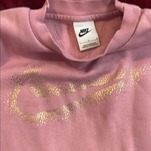 Nike Pink Crewneck with Gold Detailing
